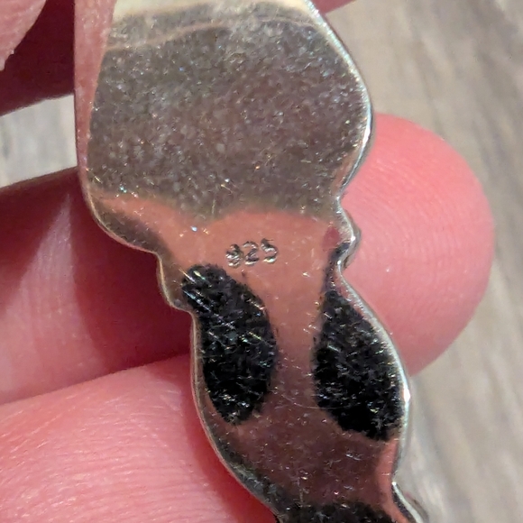 Southwest Kingman Turquoise Sterling Silver Pendant Necklace - Picture 4 of 9